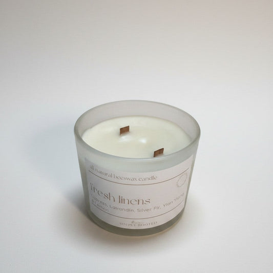 Fresh Linens Beeswax Candle | Clean Summer Candle