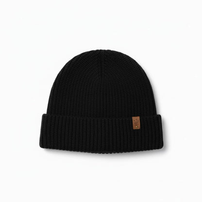 100% Merino Wool Ribbed Knit Beanie