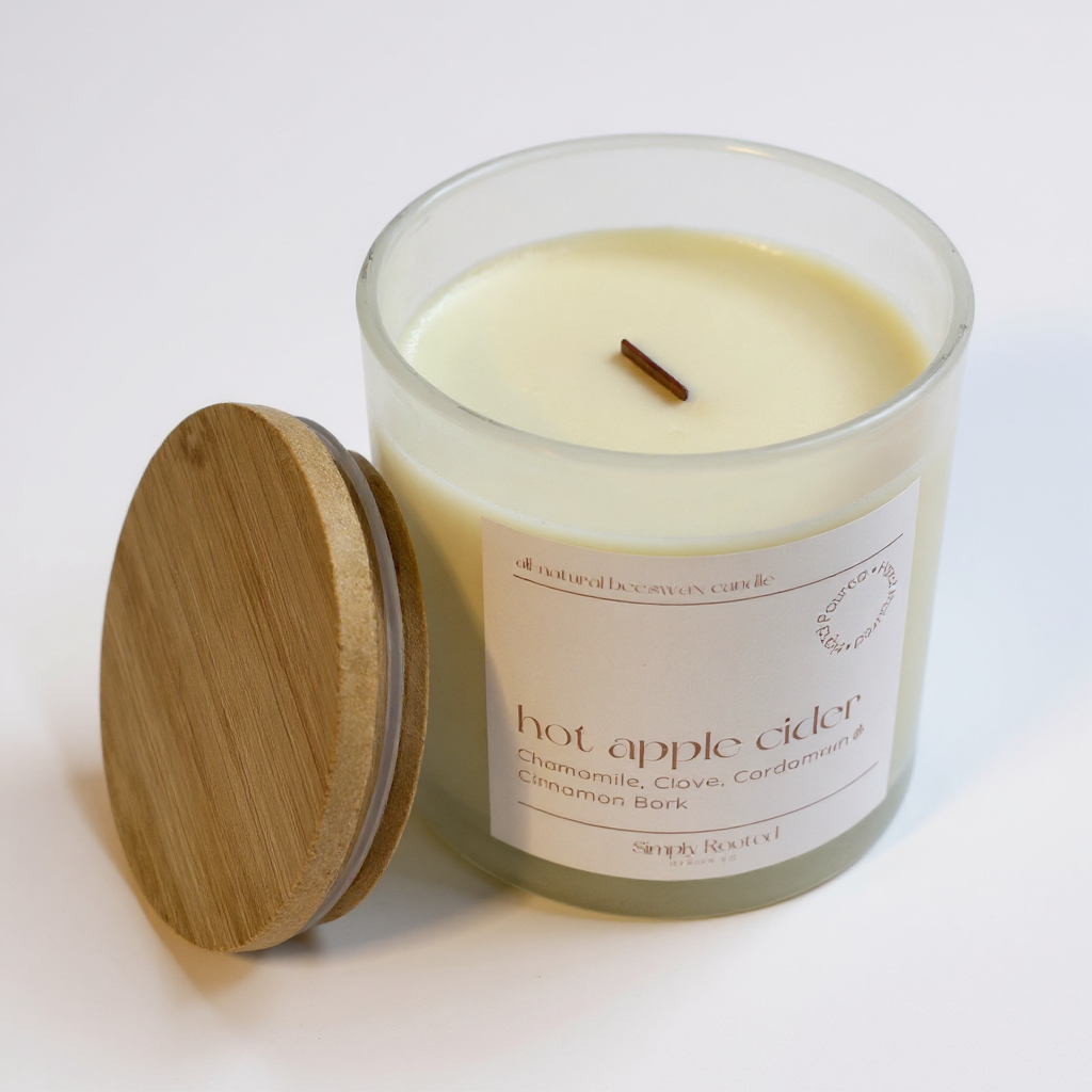 Hot Apple Cider Natural Beeswax Candle