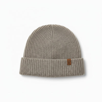 100% Merino Wool Ribbed Knit Beanie