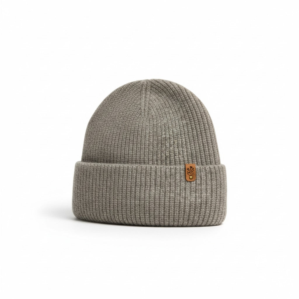 100% Merino Wool Ribbed Knit Beanie
