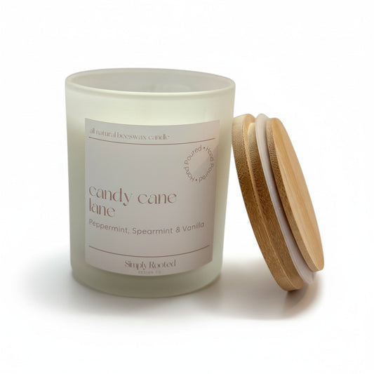 Candy Cane Lane Natural Beeswax Candle