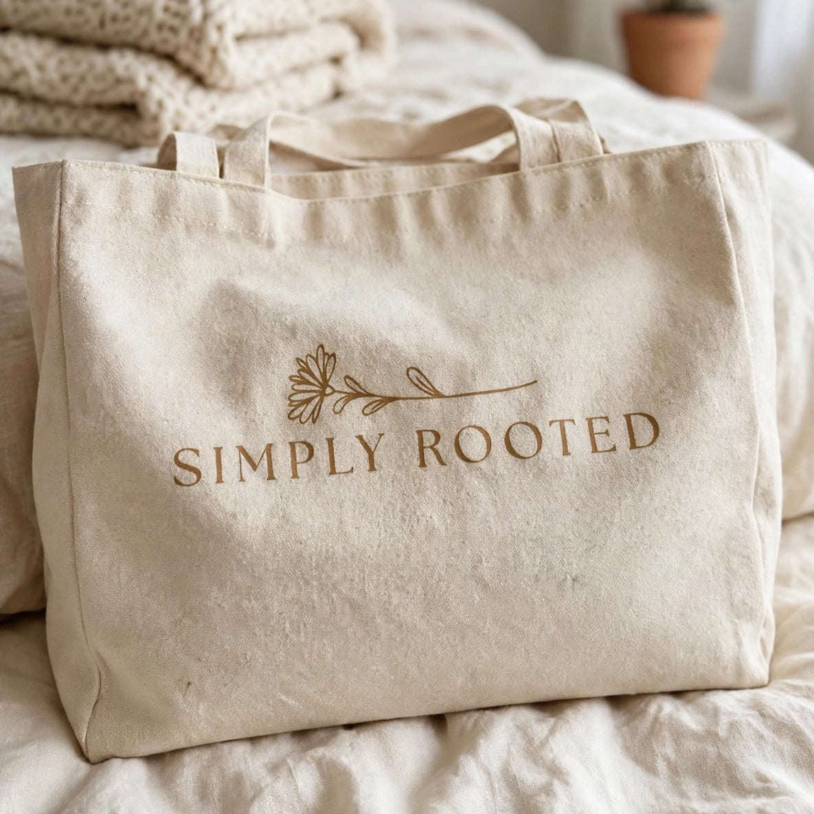 Screen-Printed Cotton Tote