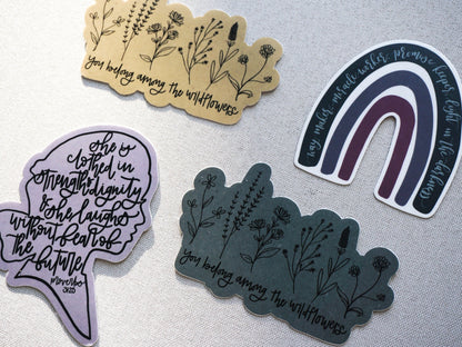 Proverbs 31 Sticker | She is Clothed in Strength & Dignity | Waterproof Vinyl Sticker | Matte Vinyl Sticker | Proverbs 31 Decal Sticker