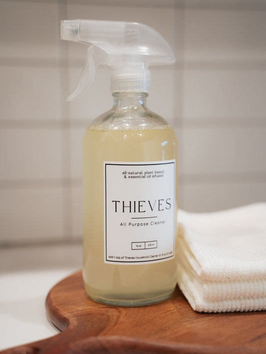 Thieves All-Purpose Cleaner Label - Set of 1 | Modern Vinyl Design | Young Living | Waterproof Stickers | Simply Rooted Design Co.