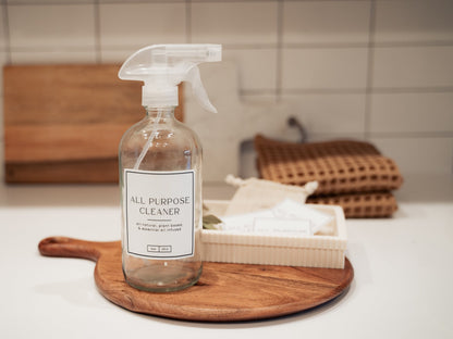 All Purpose Cleaner Label - Set of 1 | Modern Vinyl Design | All Natural Cleaner | Waterproof Stickers | Simply Rooted Design Co.