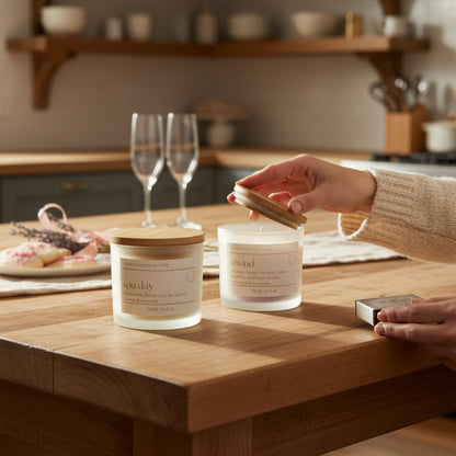 The Home Spa Collection | TWO, 4 oz Natural Beeswax Candles