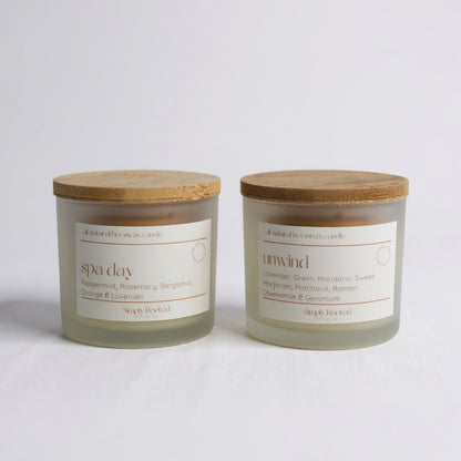 The Home Spa Collection | TWO, 4 oz Natural Beeswax Candles