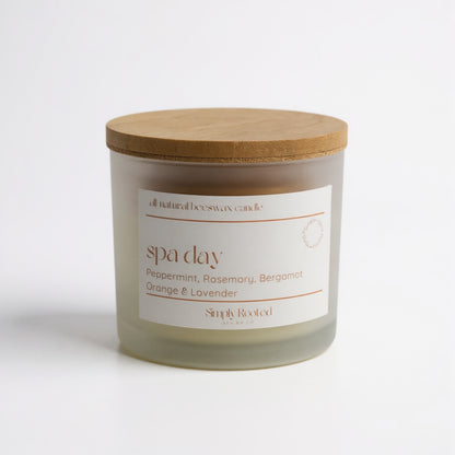 Spa Day Natural Beeswax Candle