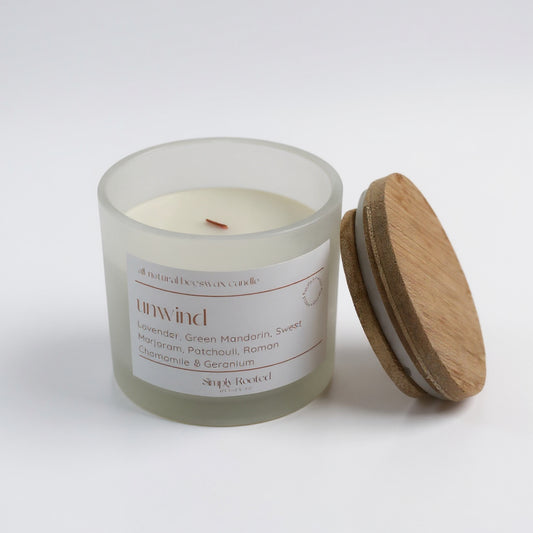 Unwind Natural Beeswax Candle